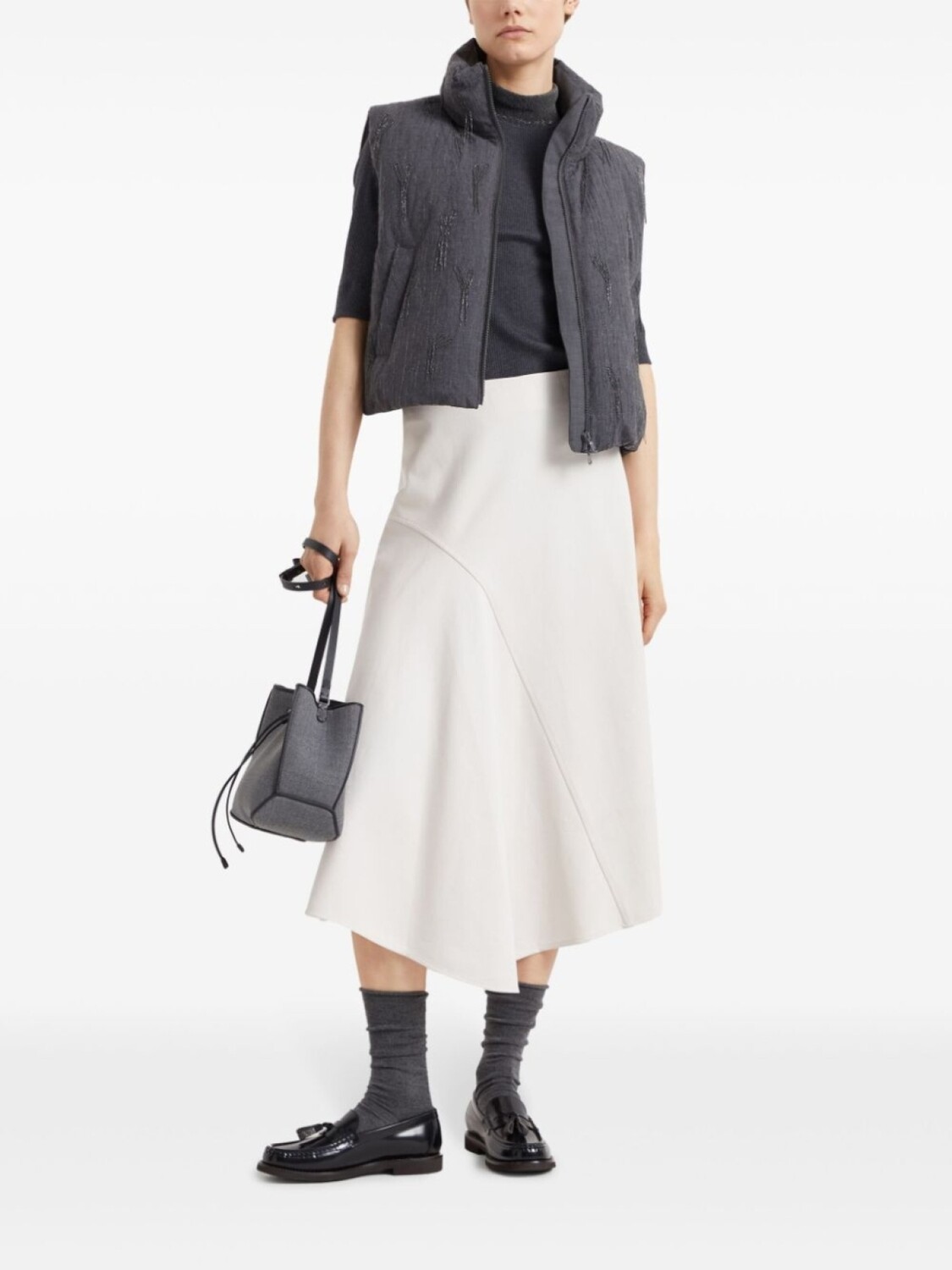 

Brunello Cucinelli жилет с декором Monili, серый