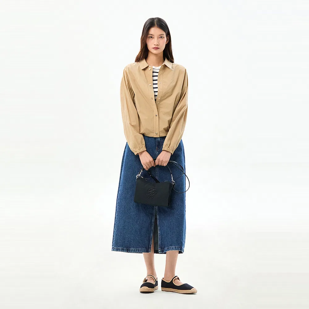 Женская лёгкая укороченная куртка цвета хаки от Tommy Hilfiger Women — фото 2