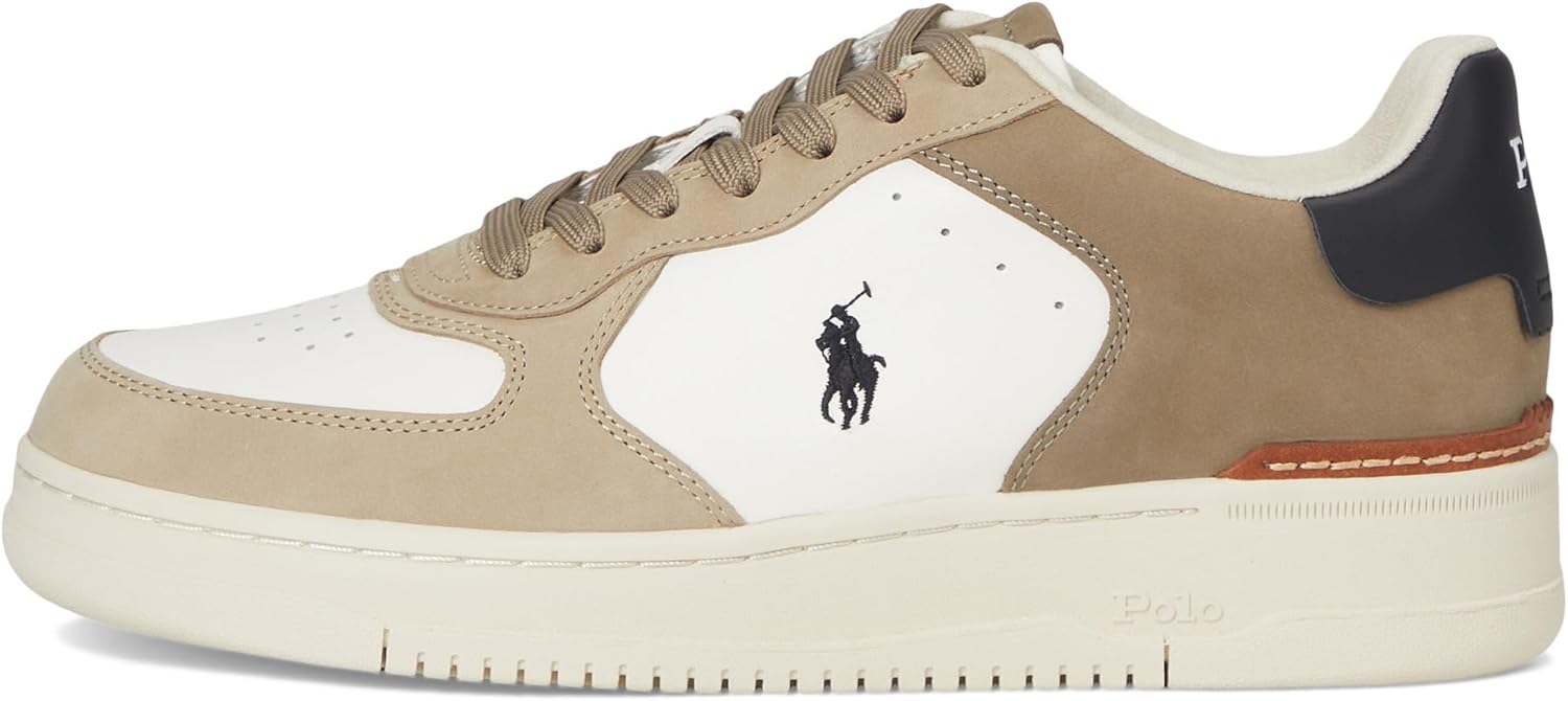 Кроссовки Polo Ralph Lauren Masters Court из нубука и кожи для мужчин, Deckwash White/Tonal Milkshake — фото 4
