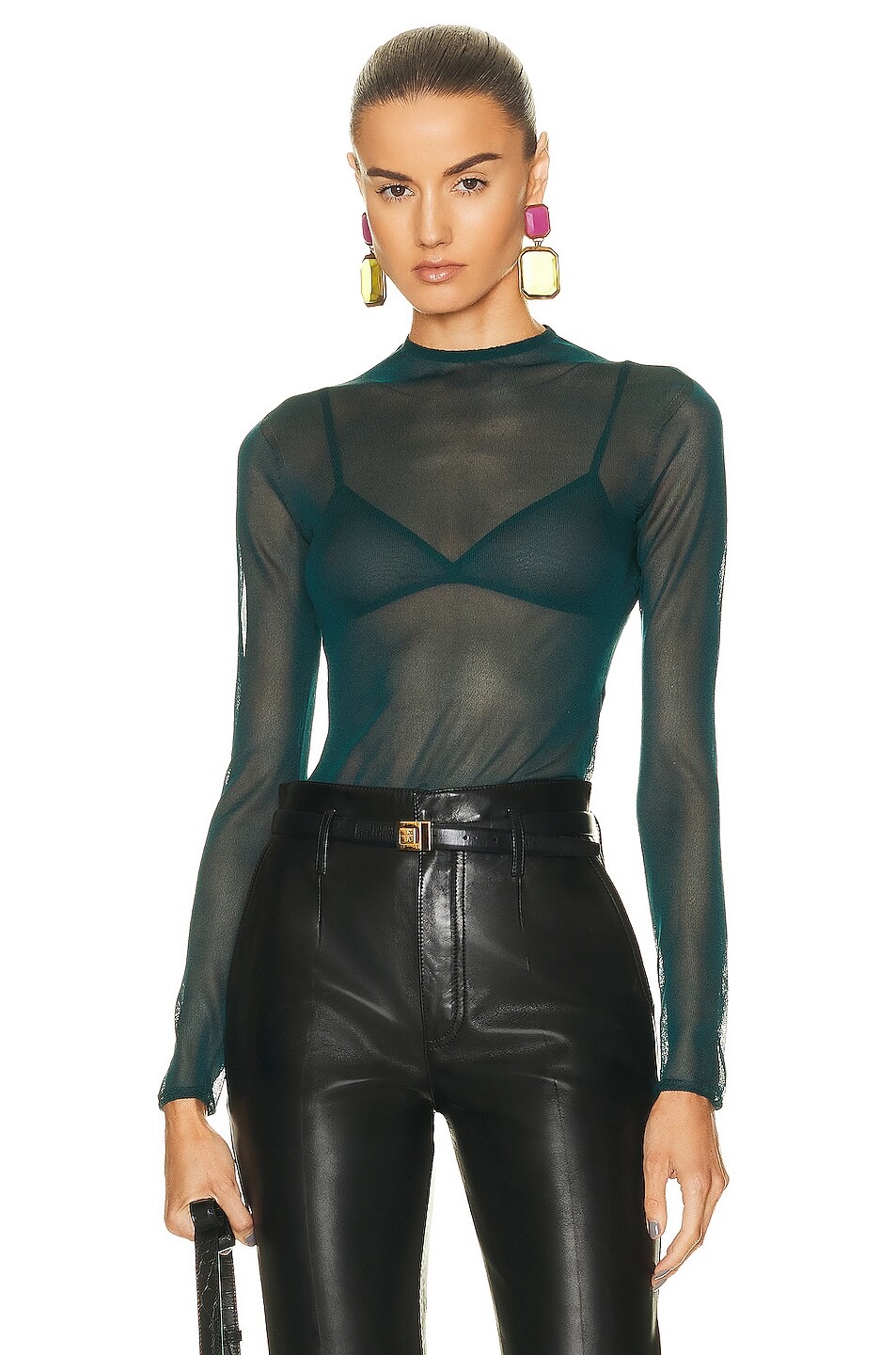 

Свитер с длинными рукавами Saint Laurent, цвет Blue Canard
