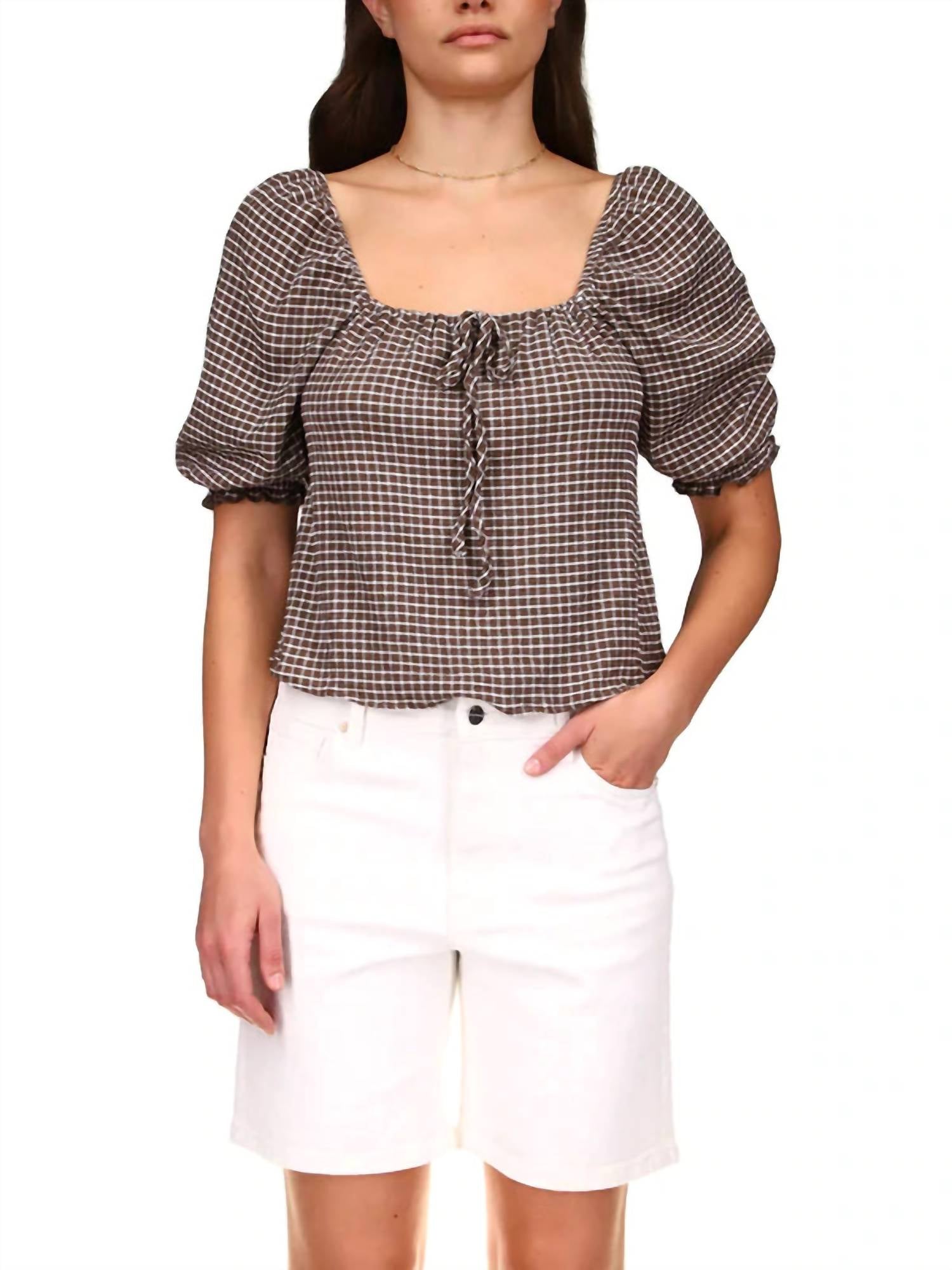 

Топ Remember Me в шоколадной клеточку Sanctuary, цвет chocolate gingham
