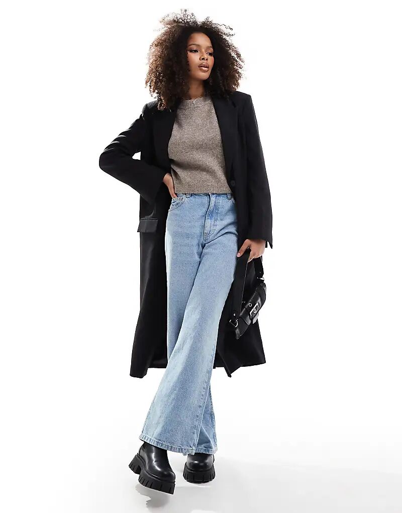 

Сшитое на заказ однобортное пальто черного цвета ASOS DESIGN