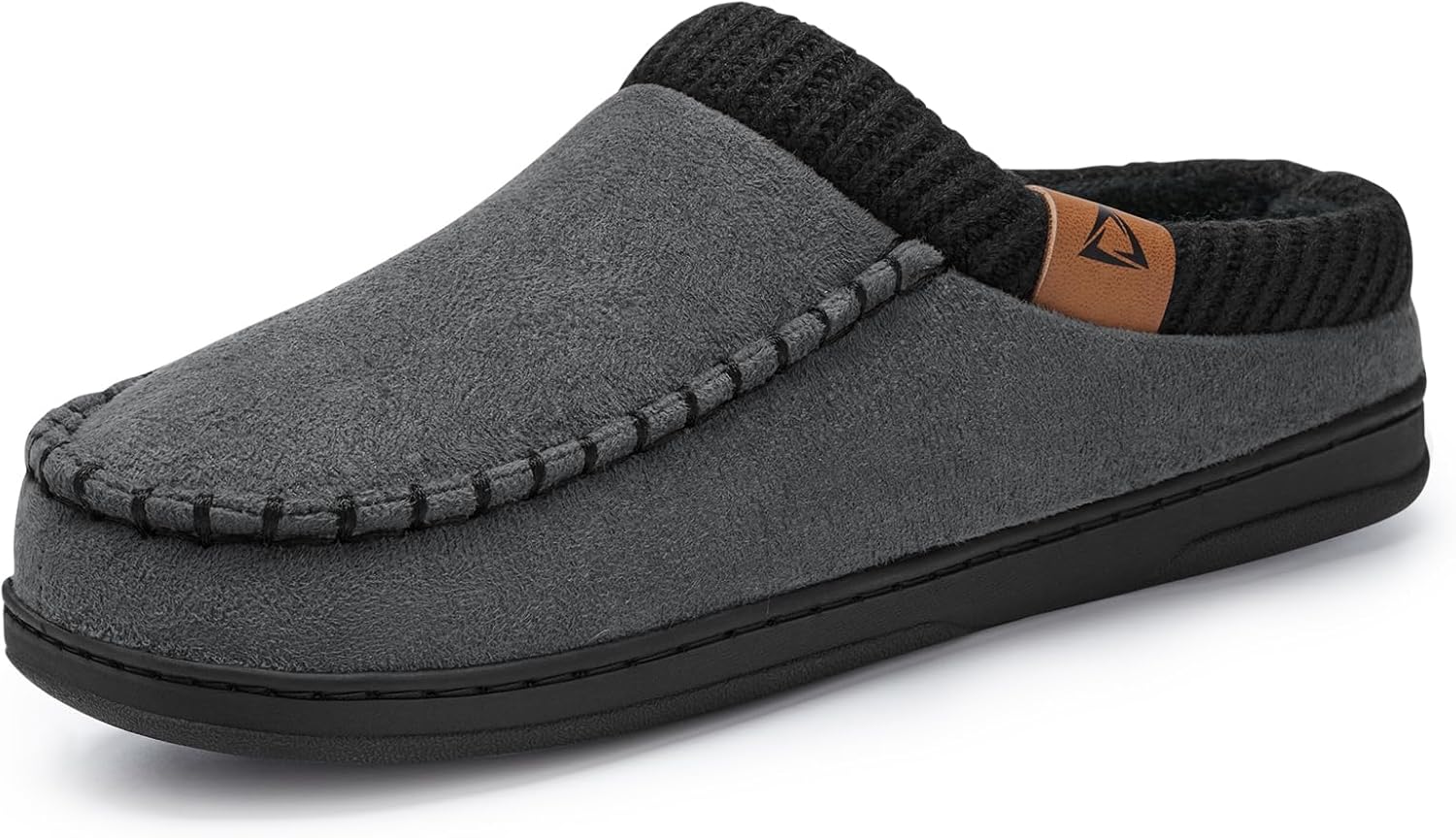 

Тапочки ATHMILE для мужчин с эффектом памяти, домашние и мокасины, удобные вязаные тапочки на каблуке для спальни и дома, серый