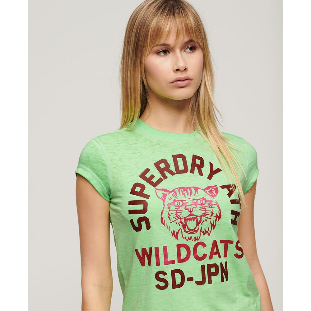 Футболка с коротким рукавом Superdry Varsity Burnout Cap, зеленый — фото 4