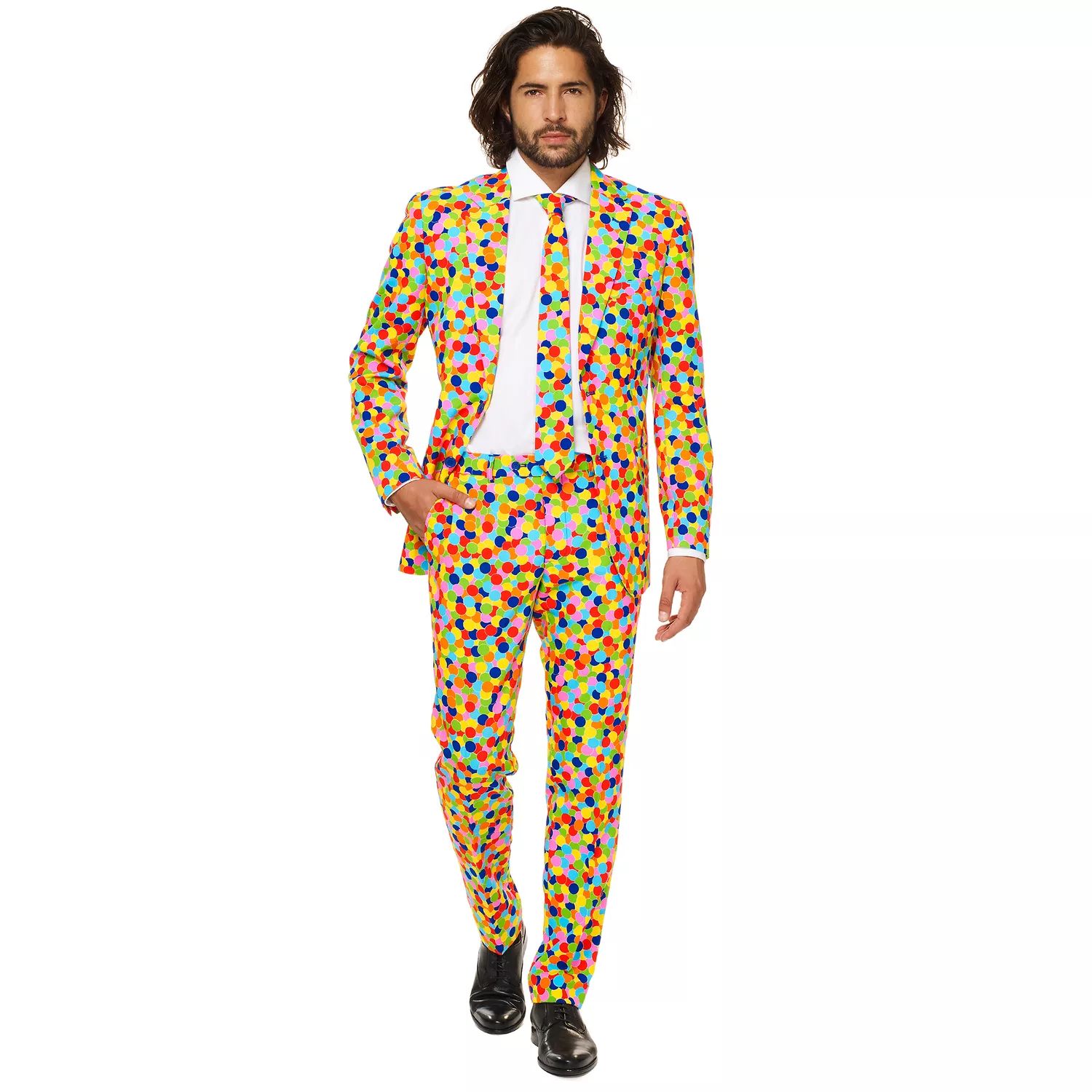 

Мужской облегающий костюм и галстук с узором OppoSuits, Dot Print