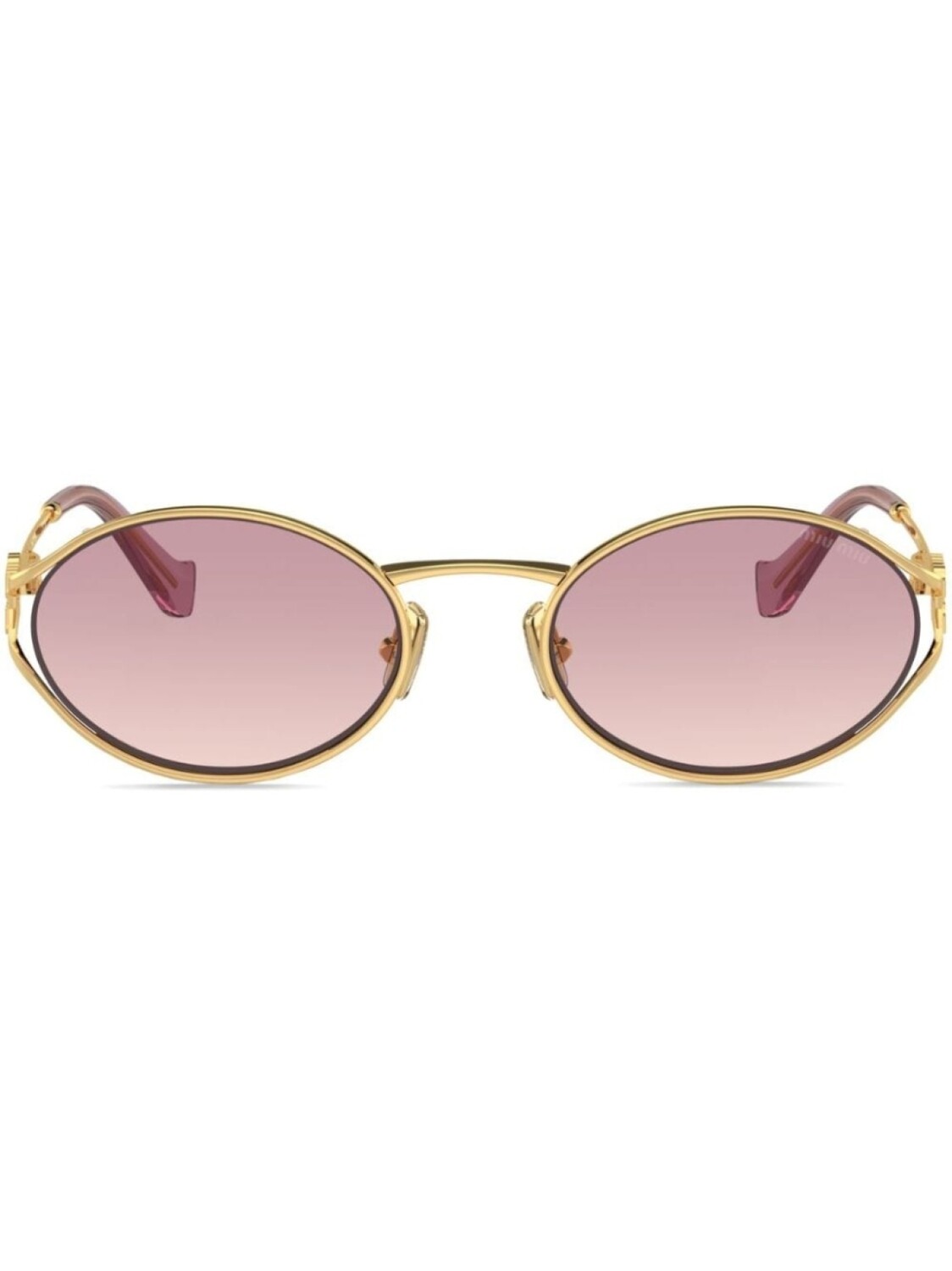 

Miu Miu Eyewear солнцезащитные очки в массивной оправе, золотистый