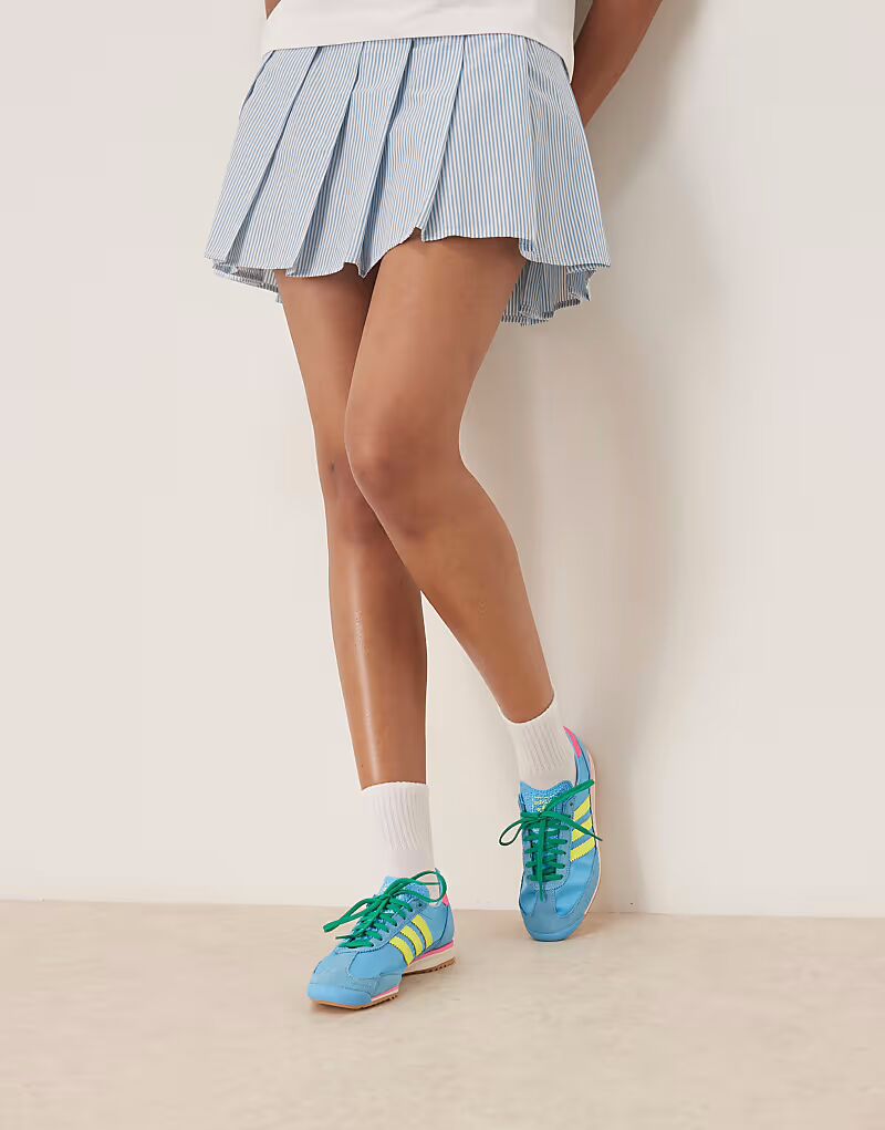 Кроссовки Adidas Originals SL 72 OG ярко-синего и желтого цветов — фото 3