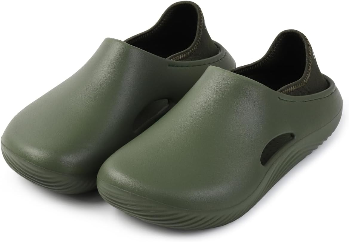 

Мужские садовые сабо Классические слипоны Нескользящие пляжные сандалии Шеф-поварские шлепанцы Fliozy, зеленый