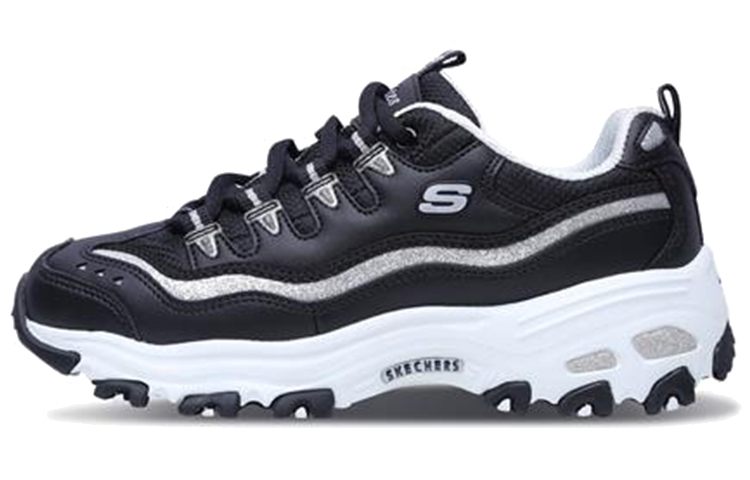 

Кроссовки Skechers Chunky Sneakers Women's Low-Top Black White/Silver