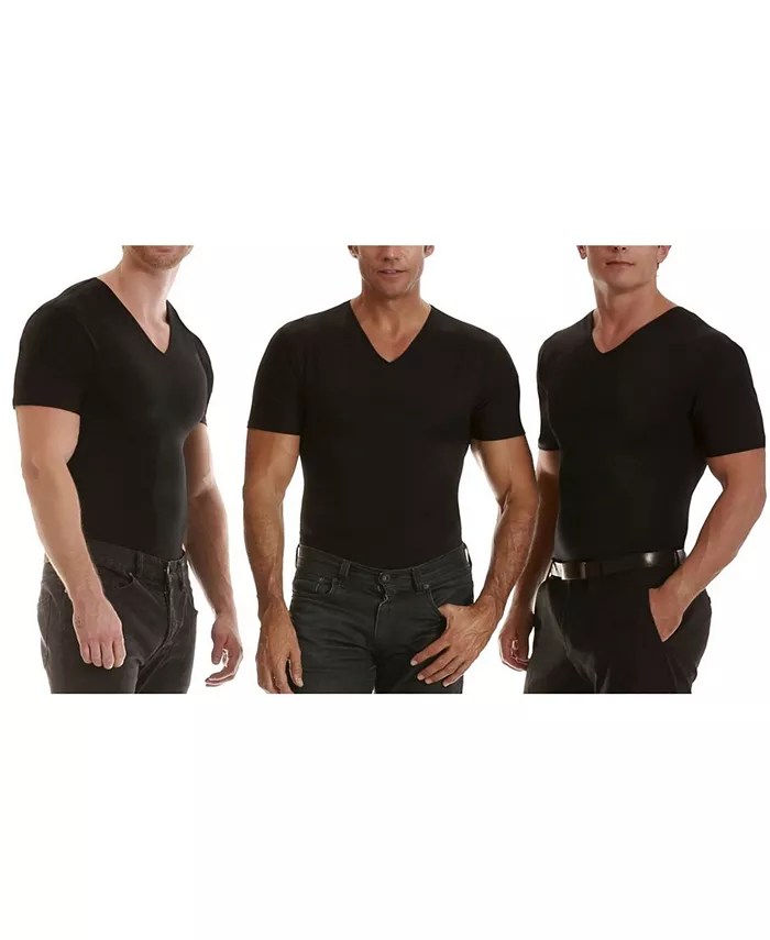 

Insta Slim Мужские Футболки с V-образным вырезом и коротким рукавом, компрессионные, 3 шт Instaslim, черный