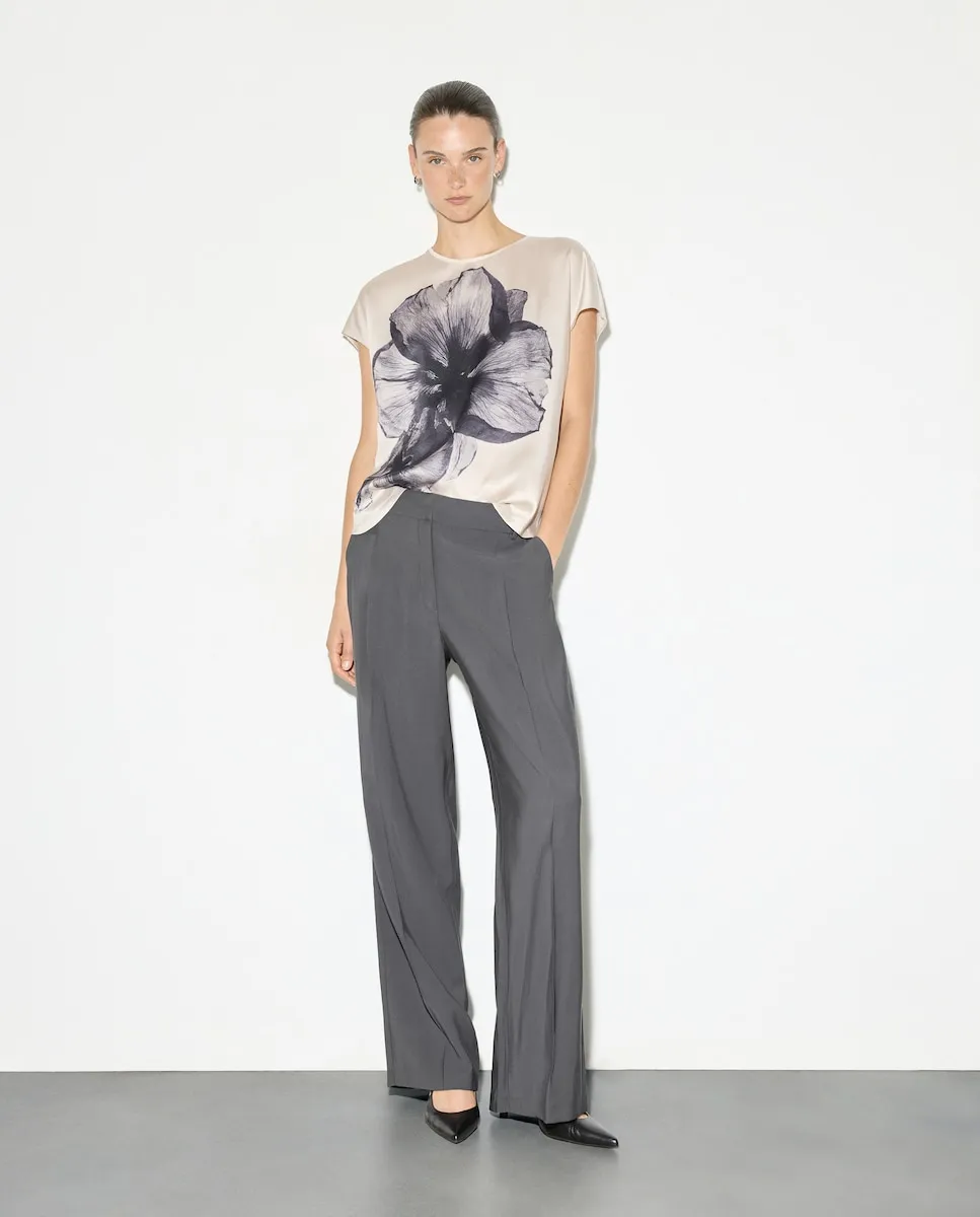 

Женская футболка с длинным рукавом и принтом Woman El Corte Inglés, бежево-серый