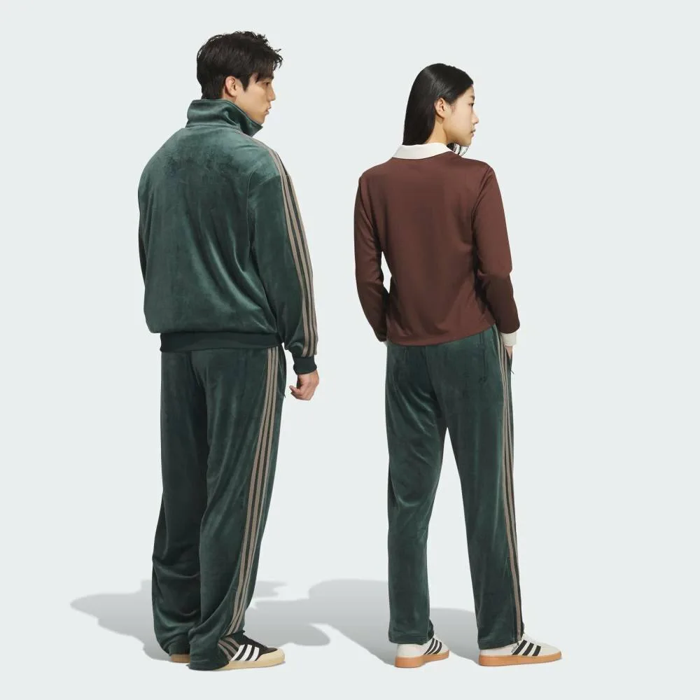 Спортивные брюки FB TP VELOUR / Firebird из велюра Adidas, green — фото 3
