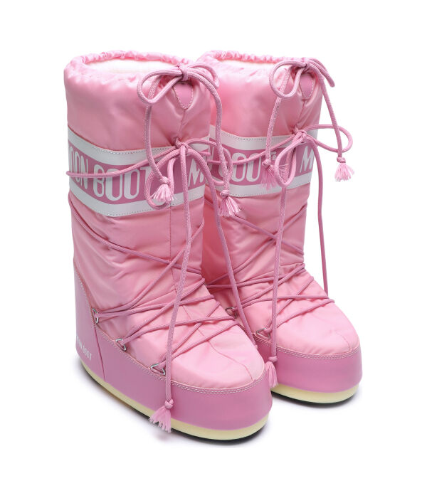 Зимние ботинки женские Moon Boot mb icon из нейлона, розовый — фото 3