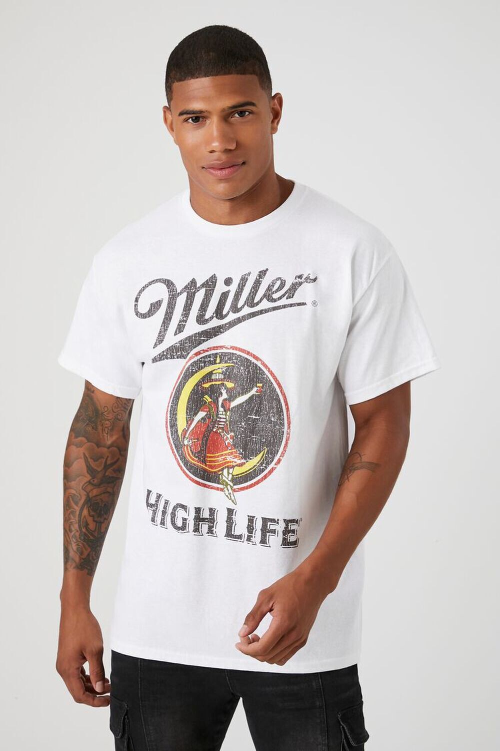 

Футболка с рисунком Miller High Life Forever 21, белый