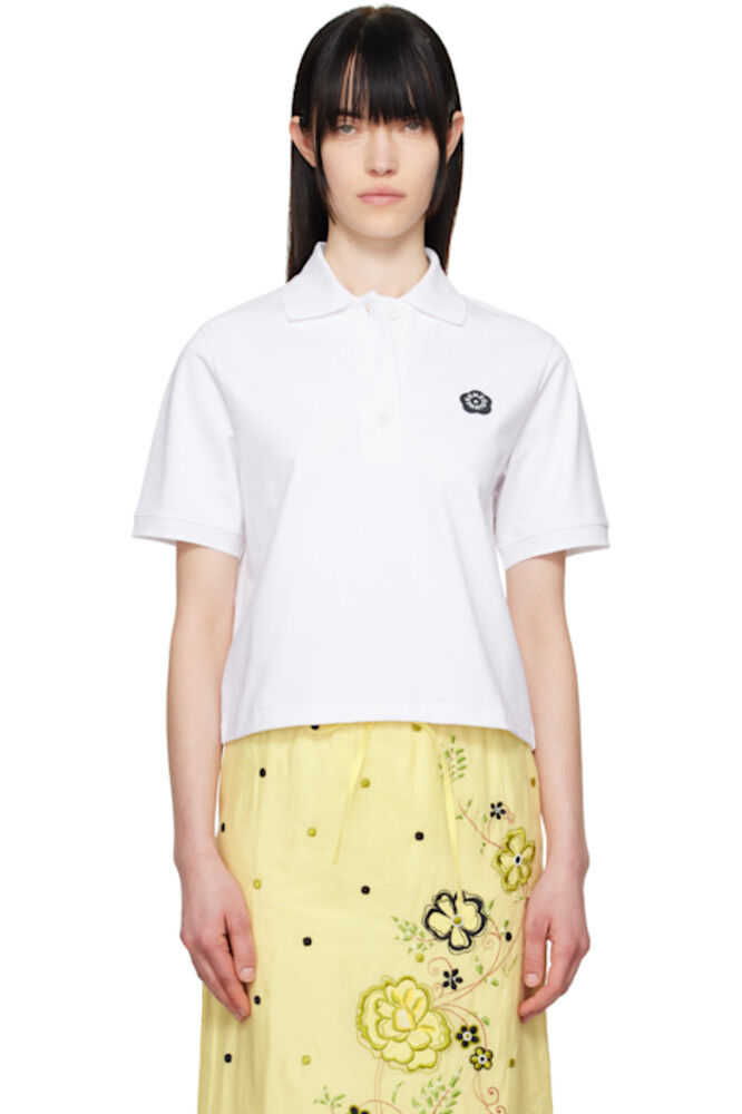 

Белая вышитая рубашка-поло Kenzo Paris «Boke Flower 2.0»