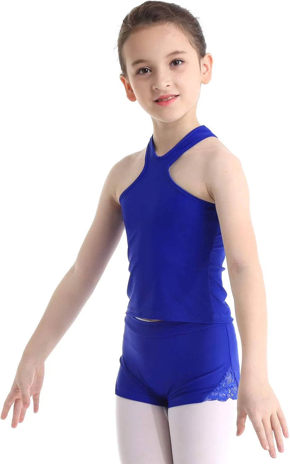 Детский спортивный комплект Tankini с топом и шортами, inlzdz, 2 предмета, Blue — фото 2