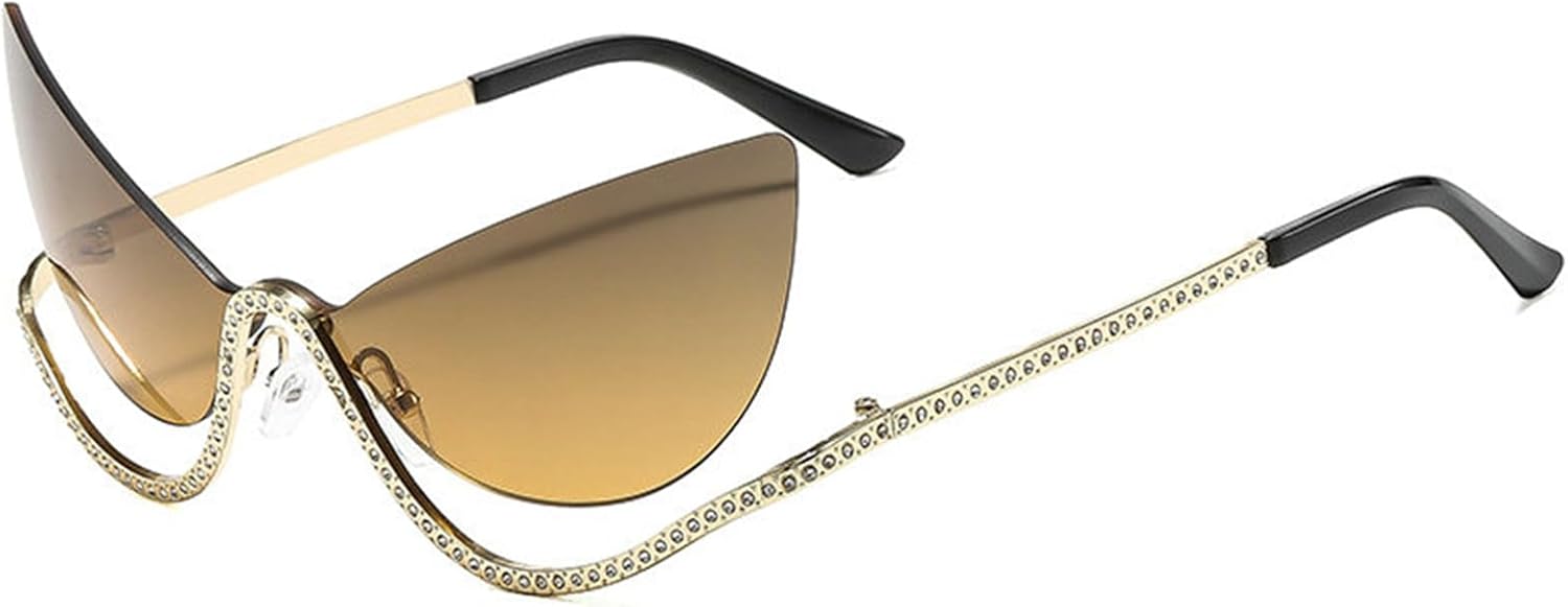 

Солнцезащитные очки «кошачий глаз» от Helena Fashion для женщин, с большими оправами, украшенные стразами, узкие, золотистые, для вечеринок, с защитой от ультрафиолета UV400, C6