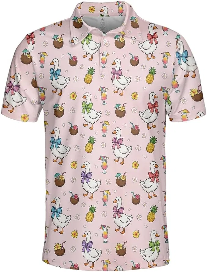 Мужское поло Funny Goose с принтом гусей, цвета Goose_5
