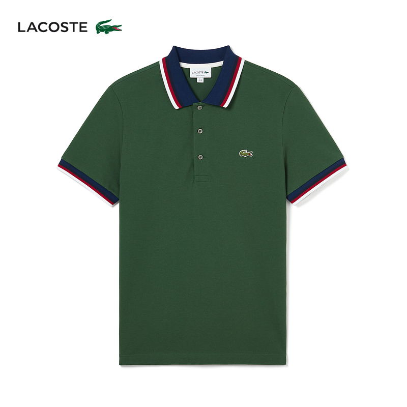 

Рубашка-поло мужская Lacoste с короткими рукавами и лацканами, зеленый