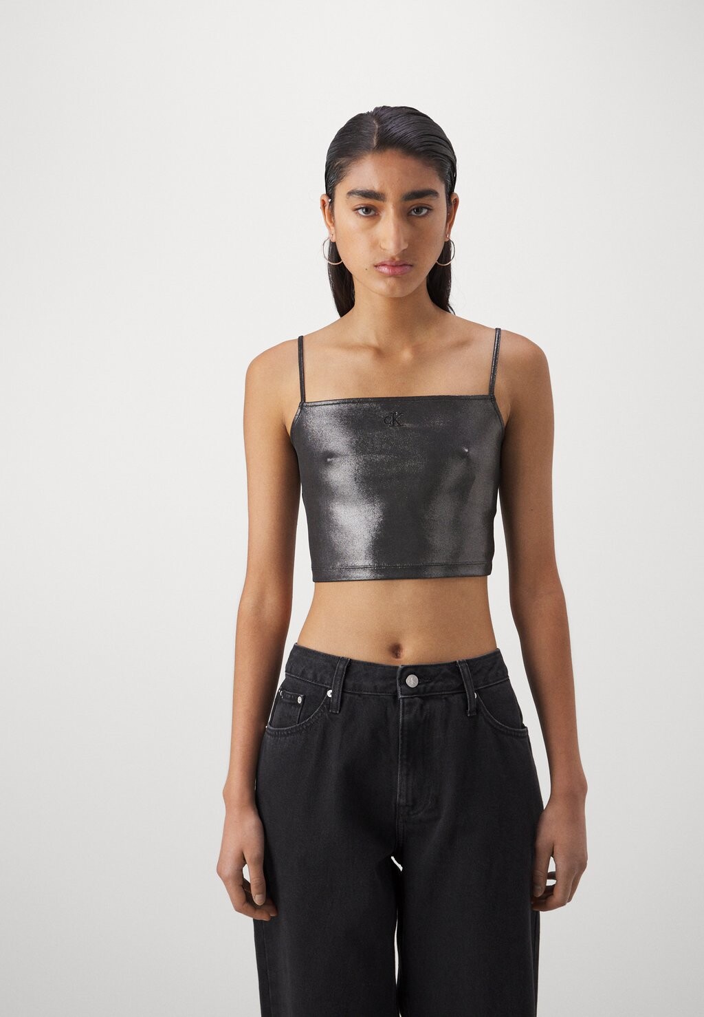 

Топ Metallic Strappy Calvin Klein Jeans, черный