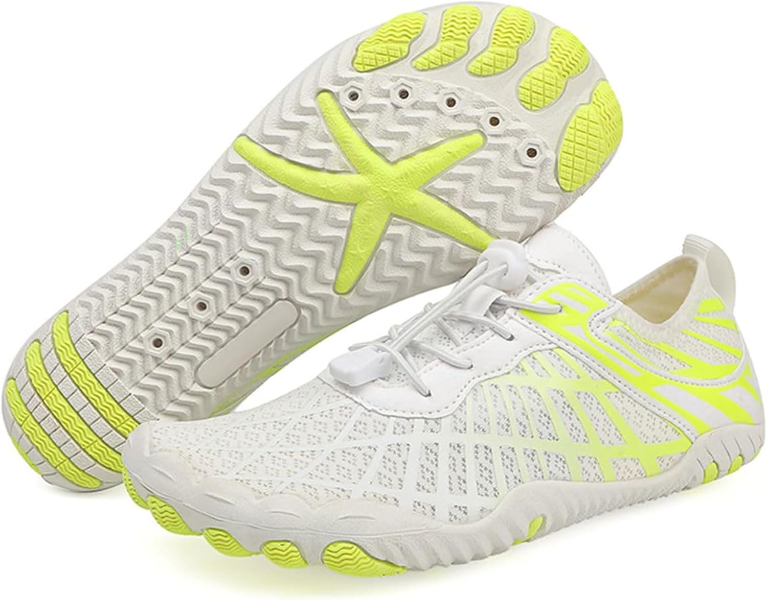 

Женские босоножки Kubbon с широким носком, нескользящие водонепроницаемые кроссовки для бега по тропе, здоровая обувь, унисекс, белый/зеленый