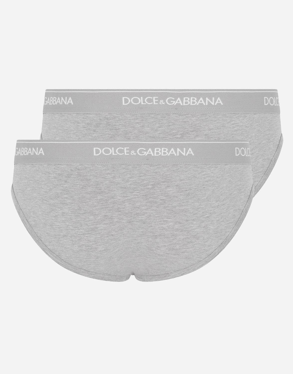Двухупаковка трусов средней посадки из эластичного хлопка Dolce & Gabbana, серый — фото 3