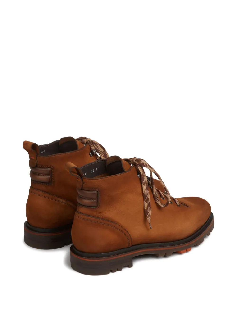 Ботинки на шнуровке с круглым носком Santoni, коричневый — фото 4