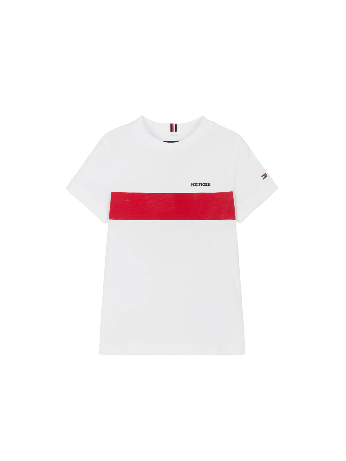 

Футболка hilfiger t-shirt colorblock per ragazzi Tommy, белый