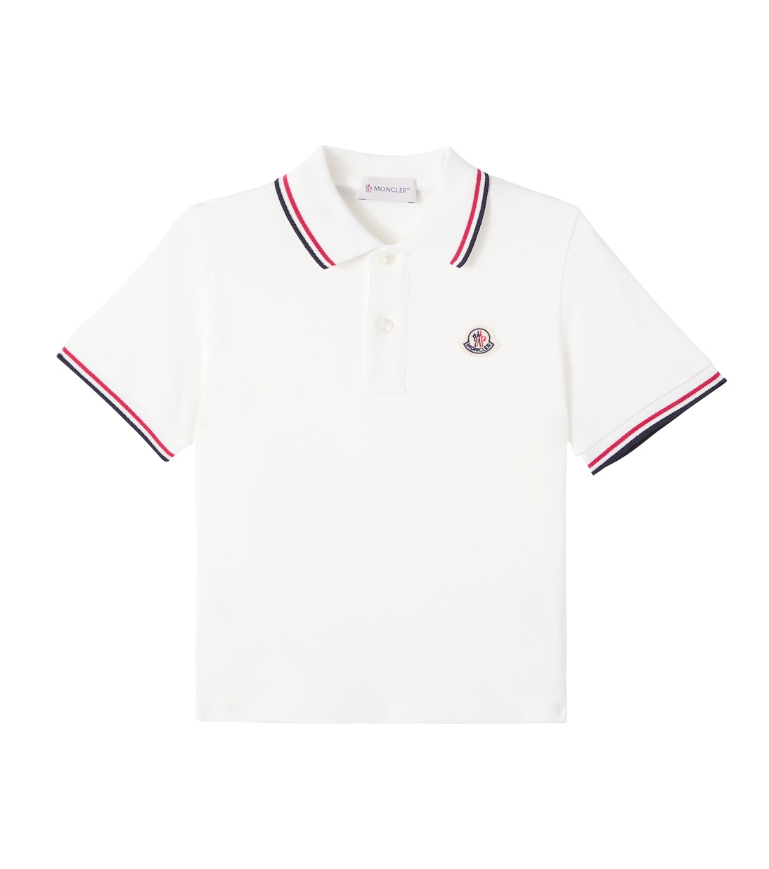 

Хлопковая пике-поло с логотипом Moncler Enfant, белый