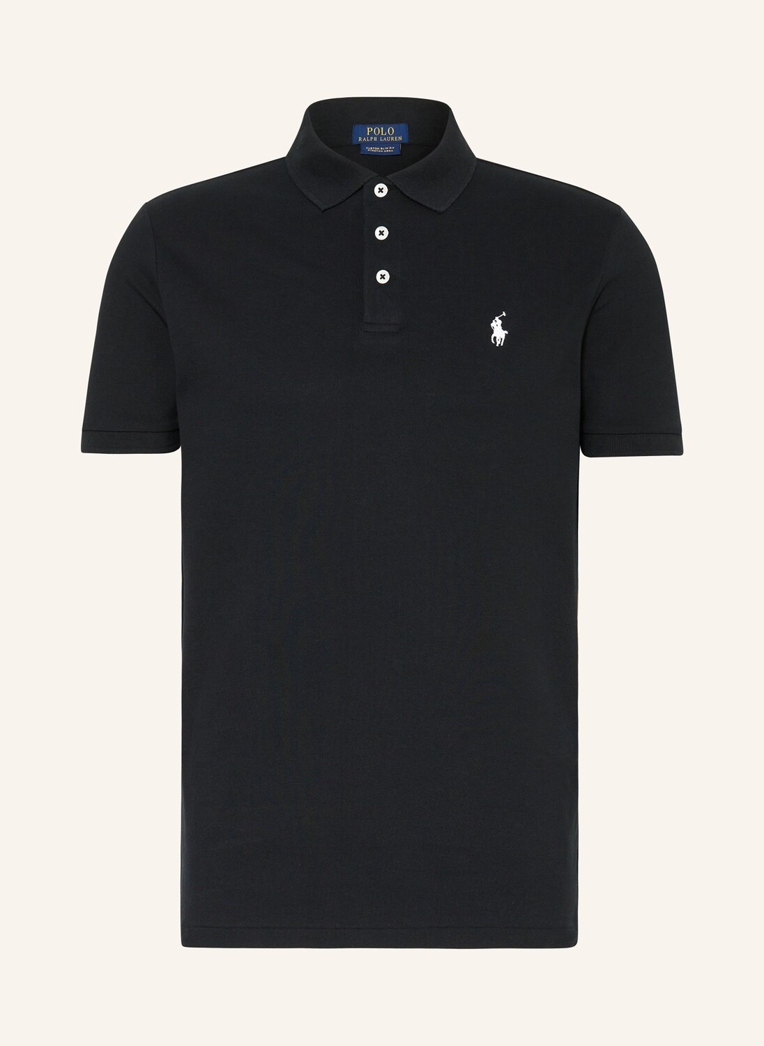 

Рубашка-Поло из пике на заказ узкого кроя Polo Ralph Lauren, черный