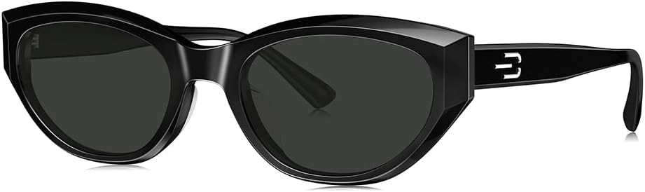 

Женские модные солнцезащитные очки BOLON в форме «кошачьих глаз» с поляризованным покрытием, эксклюзивный бренд очков EssilorLuxottica, Gloss Black/Grey Polarized Vintage