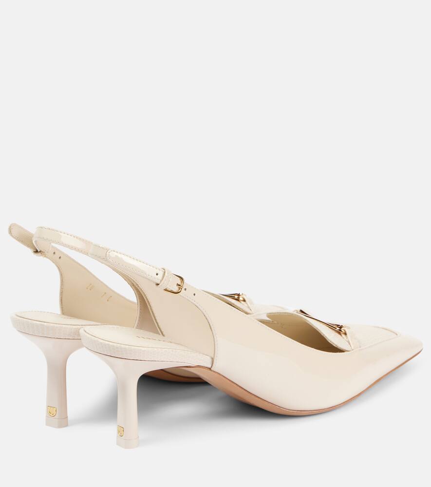 Туфли-лодочки Dilli из лаковой кожи на ремешке Ferragamo, Mascarpone — фото 2