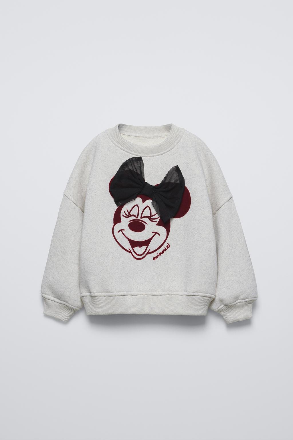 

Толстовка с бантом из тюля минни маус disney ZARA, серый мергель