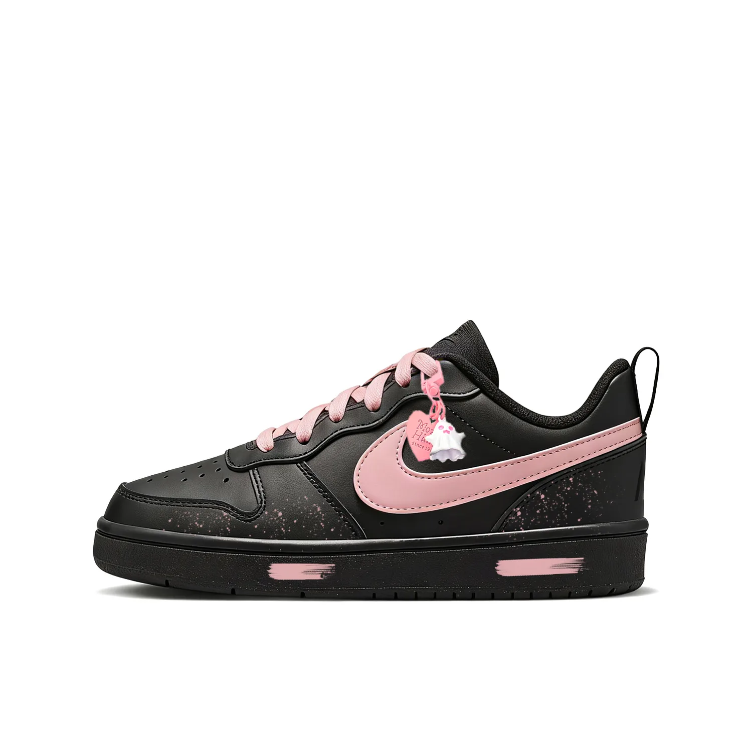 Nike Кроссовки для скейтбординга Court Borough Leather Low top Kids' черные розовые