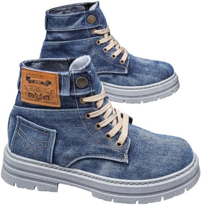 

Мужские высокие кеды - повседневные и стильные, на шнуровке, для комфорта в любое время года, с прочной подошвой из ПВХ, идеальны для осени Hhhchpm, синий