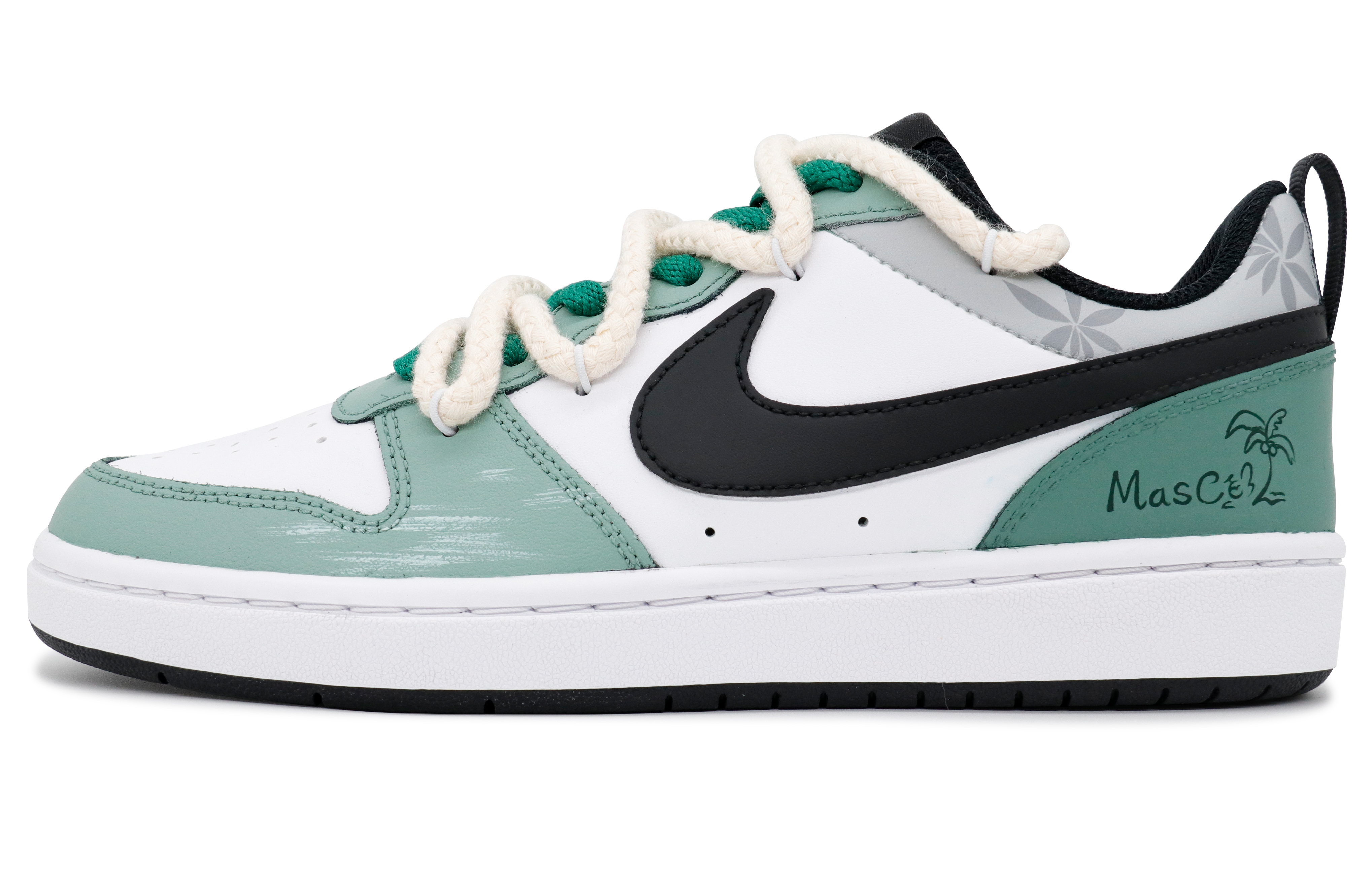 

Кроссовки Nike Court Borough Skateboarding Shoes Women's Low-top Green/white/black, цвет Summer coconut