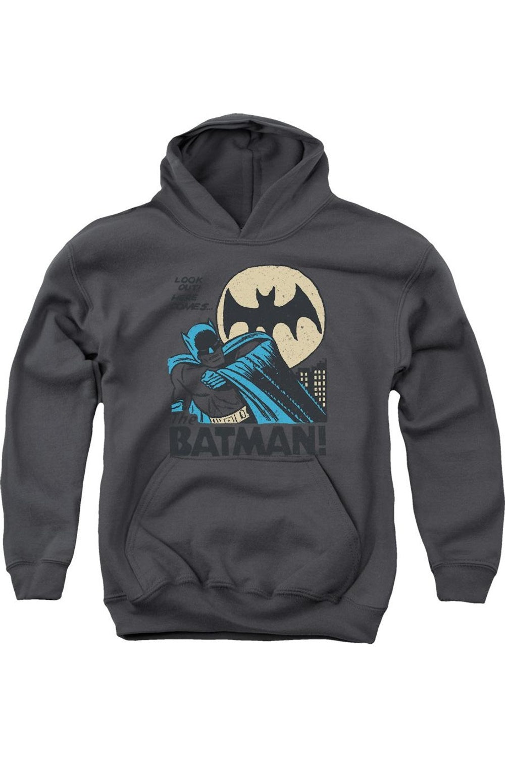 

Толстовка с капюшоном DC Comics Look Out Youth Gildan, Charcoal