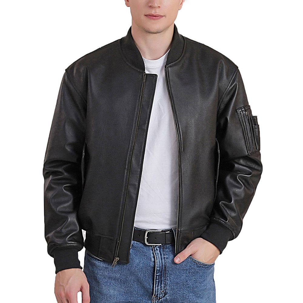 

Мужская кожаная куртка-бомбер Ma-1 Flight Leathers Landing Leathers, черный