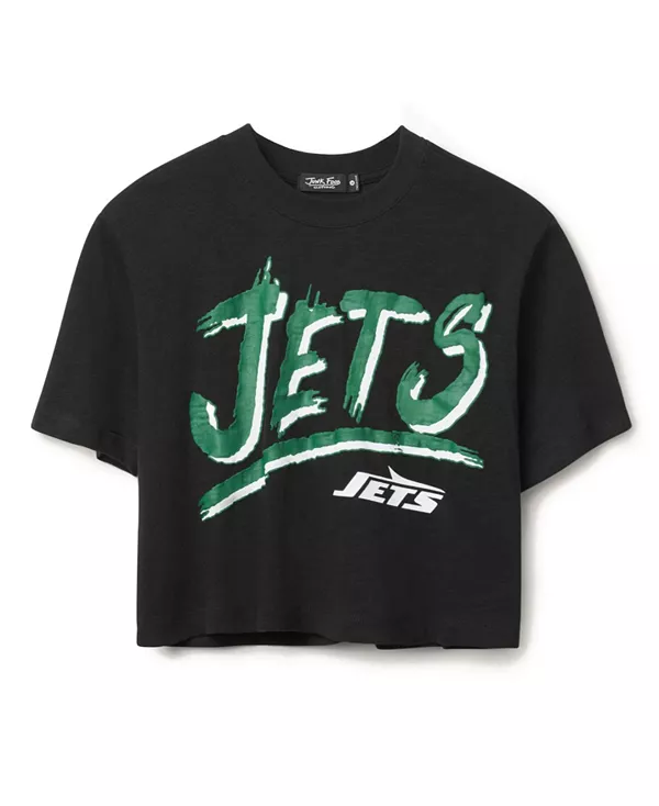 

Женская футболка с высоким воротником NFL New York Jets Thrill Junk Food Clothing, черный