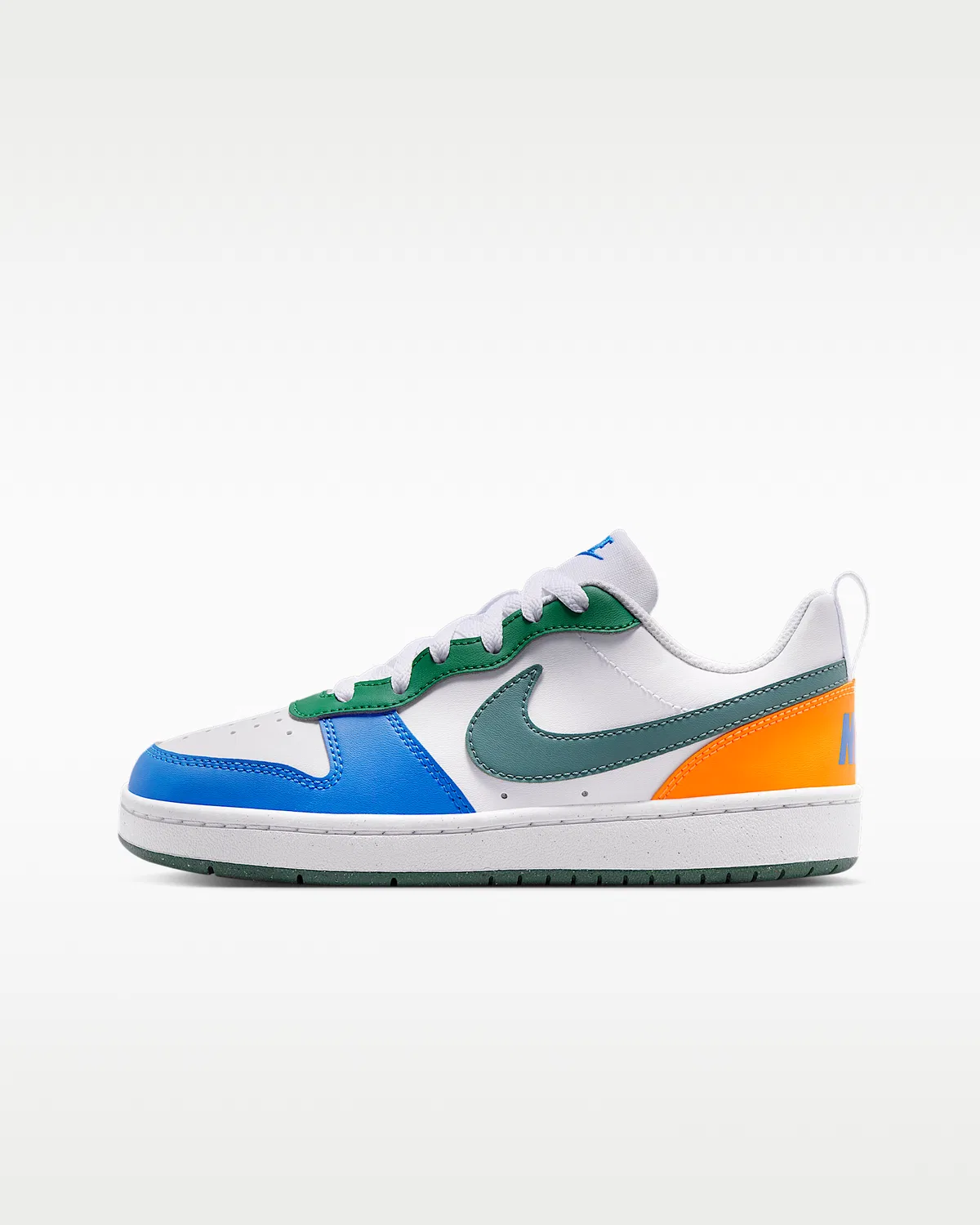 Кроссовки Nike Court Borough Low Recraft для детей, White/Malachite/Blue Crystal/Mineral Slate