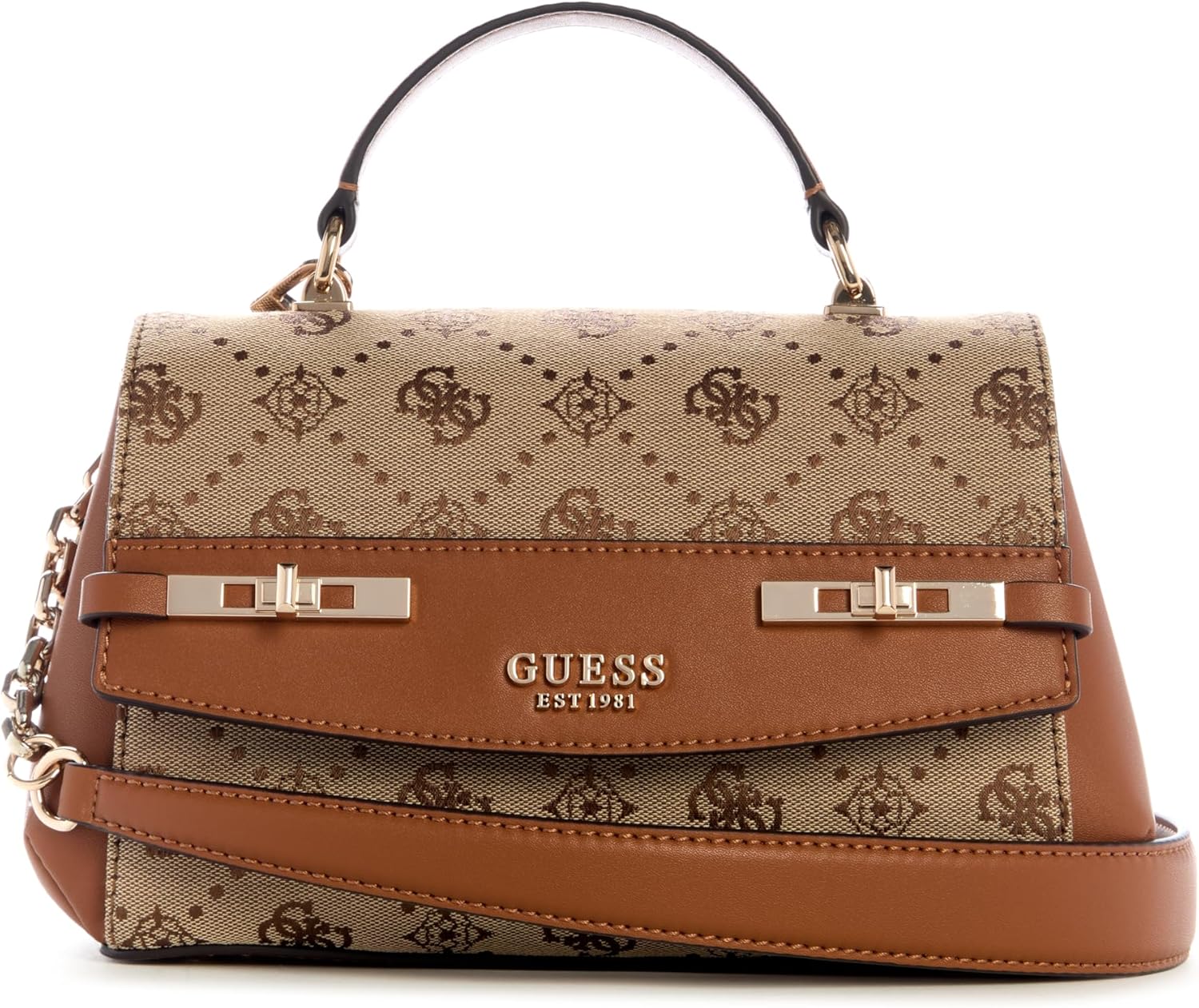 

Женская сумка GUESS Melinda с логотипом и верхней ручкой, Latte Logo