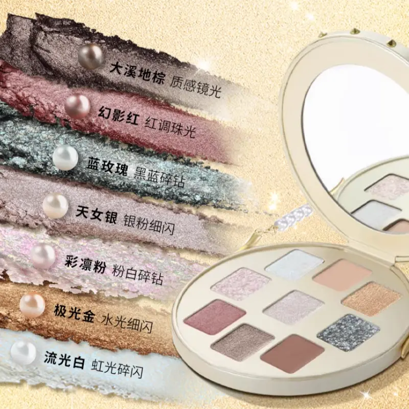 Zhicunxiu x tasaki рождественский лимитированный клатч тени для век с жемчужным эффектом легко растушевываются стойкие 13,9 г Shu Uemura — фото 3