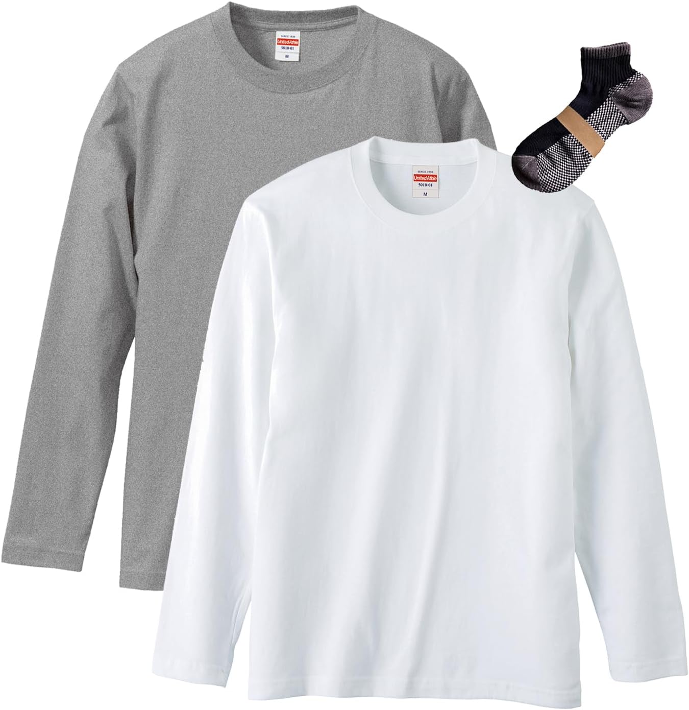 

Футболка с длинным рукавом мужская United Athle, белый/серый