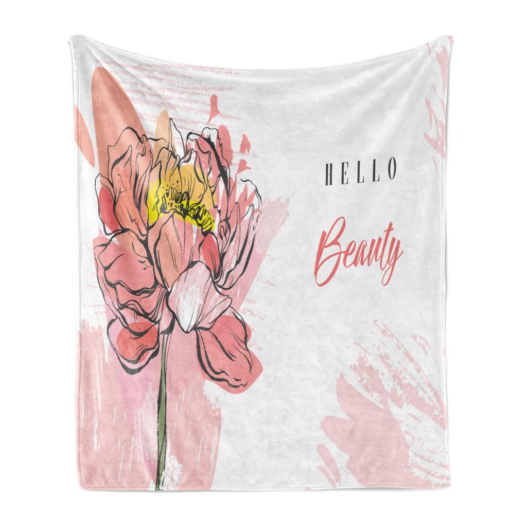 

Мягкое фланелевое флисовое одеяло ABAKUHAUS Proverb, Hello Beauty, цвет пиона, уютный плюш для использования в помещении и на улице, 125 x 175 см, разноцветное