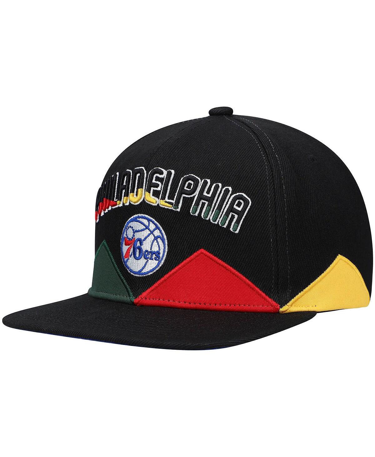 

Черная мужская кепка Snapback Philadelphia 76ers History Month черного цвета Mitchell & Ness