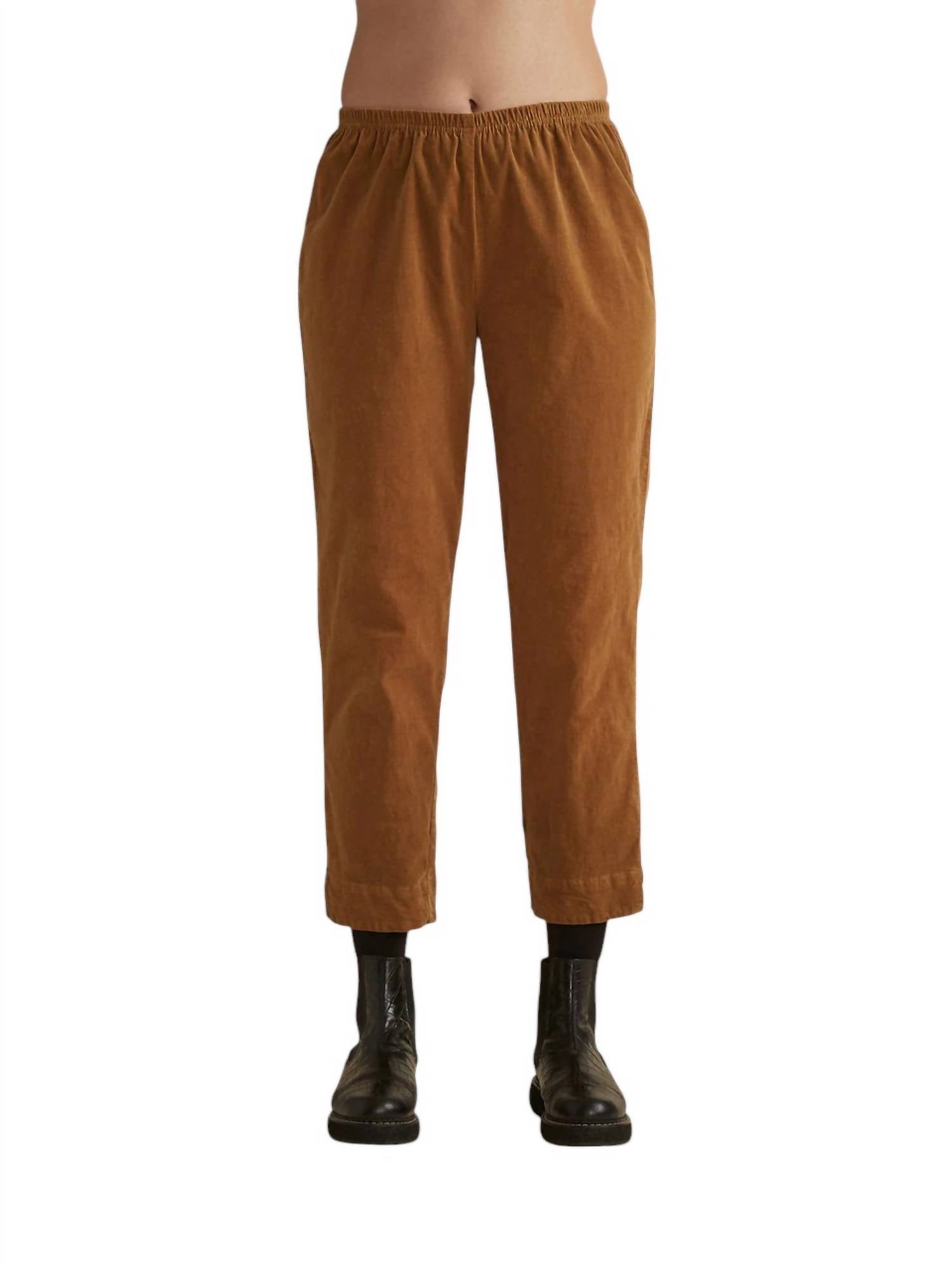 

Мини-брюки Cord Tapered Crop Pants в цвете Cognac cut loose