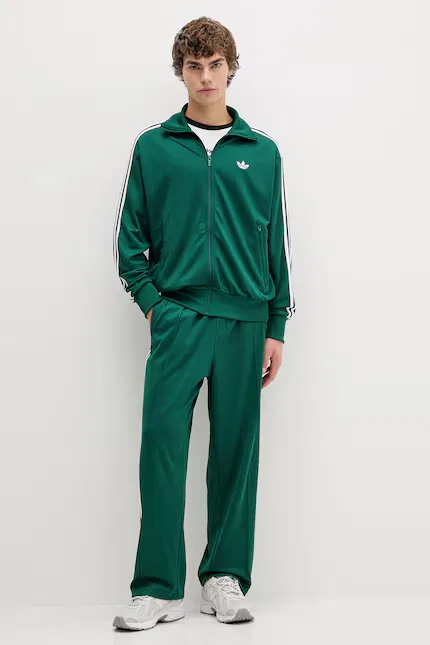 Спортивные штаны из хлопка Adidas Originals, зеленые — фото 2