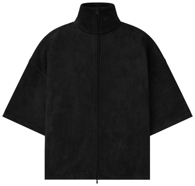 

Куртка Fear of God Essentials из замшевого флиса с высоким воротником и рукавами 3/4, черный