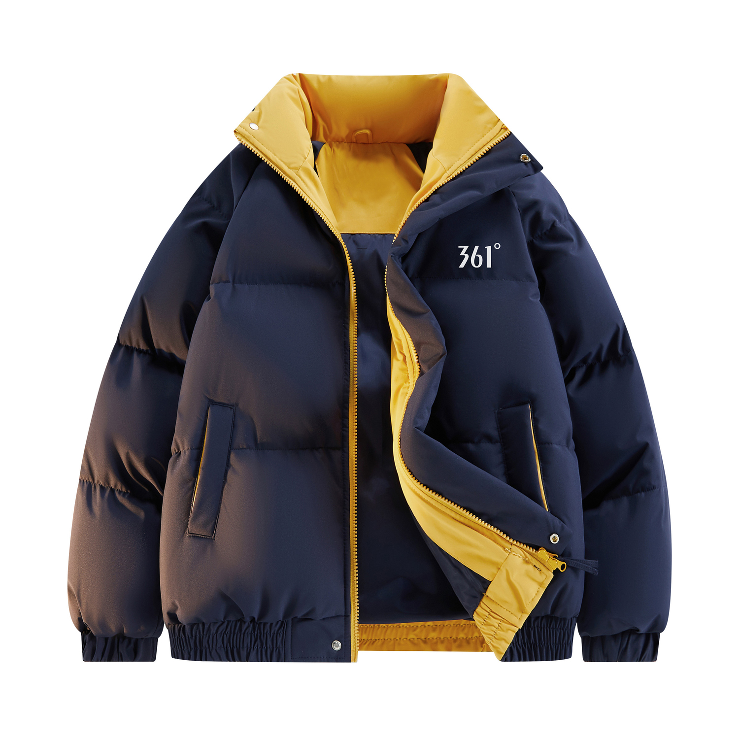 

361° Пуховик Unisex Classic Dark Blue Stand Collar Thickened