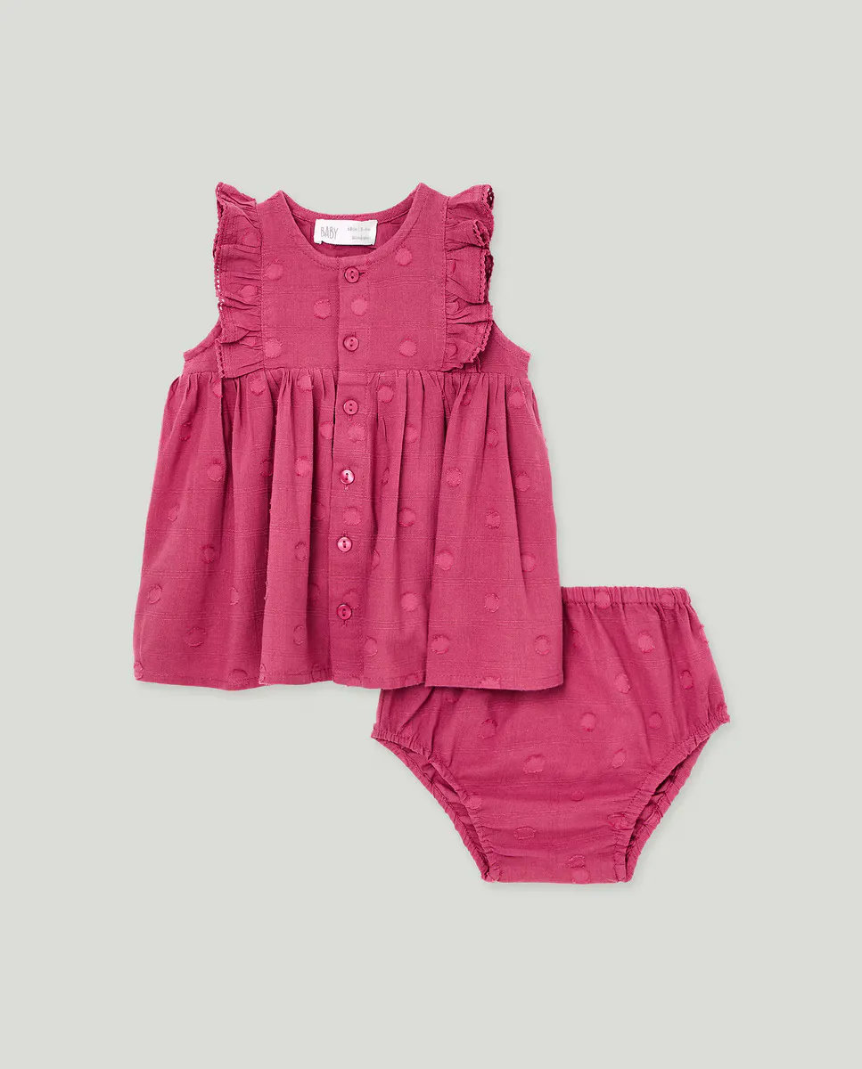 

Платье без рукавов с рюшами для девочки Baby El Corte Inglés, цвет Ciruela